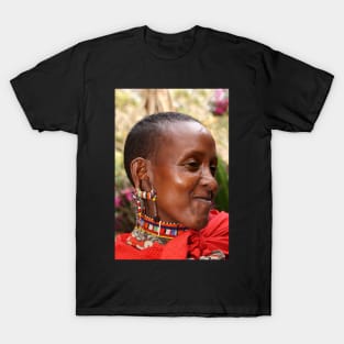 Portrait of a Young Maasai (or Masai) Woman, East Africa T-Shirt